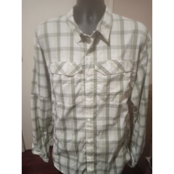 Columbia Other - Columbia PFG Omni Shade Long Sleeve Shirt Mens 2XL Green White Plaid Casual